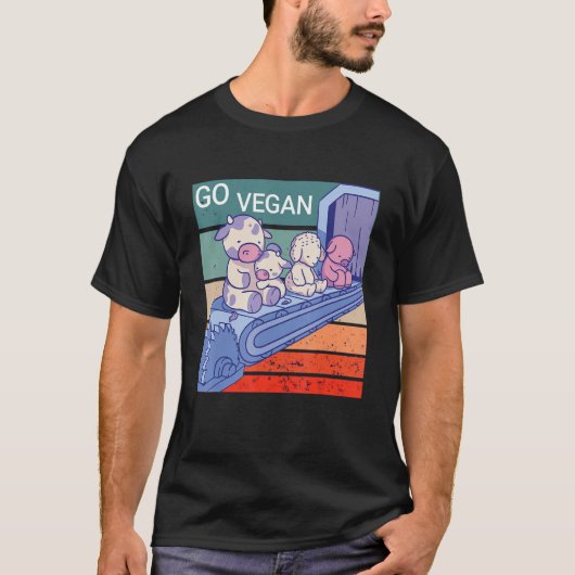 Go vegan, poor Animals T-shirt (Voorkant)
