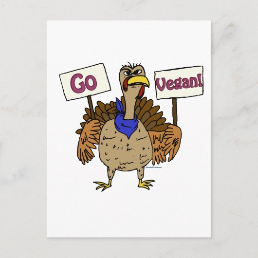 Go Vegan - Praten Turkije Briefkaart (Voorkant)