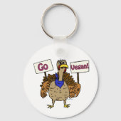 Go Vegan - Praten Turkije Sleutelhanger (Voorkant)