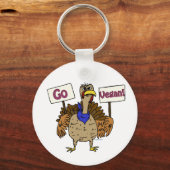 Go Vegan - Praten Turkije Sleutelhanger (Voorkant)