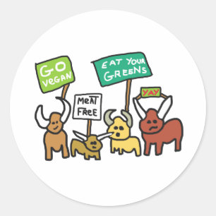 Go Vegan Ronde Sticker