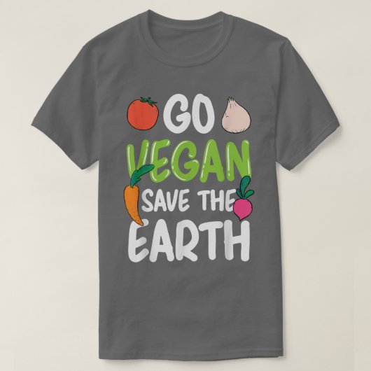 Go Vegan Save the Planet Veganism Life Funny Veget T-shirt (Design voorkant)