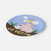 Go Vegan - Schattige Pig and Chicken Papieren Bordje (Gekanteld)