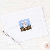 Go Vegan - Schattige varken Vierkante Sticker (Envelop)