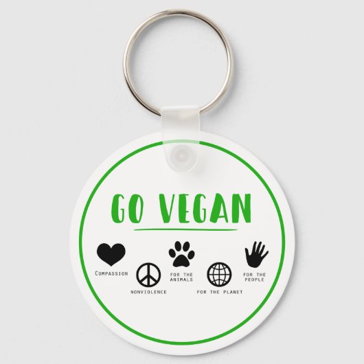 Go Vegan Sleutelhanger (Voorkant)