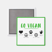 Go Vegan Slogan Quote People, Planet, Animal Magneet (Voorkant / Achterkant)