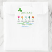 Go Vegan-stickers Ronde Sticker (Tas)