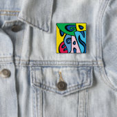 GO VEGAN - Stijl 1 Vierkante Button 5,1 Cm (In situ)