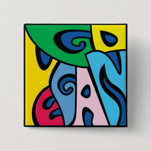 GO VEGAN - Stijl 1 Vierkante Button 5,1 Cm (Voorkant)