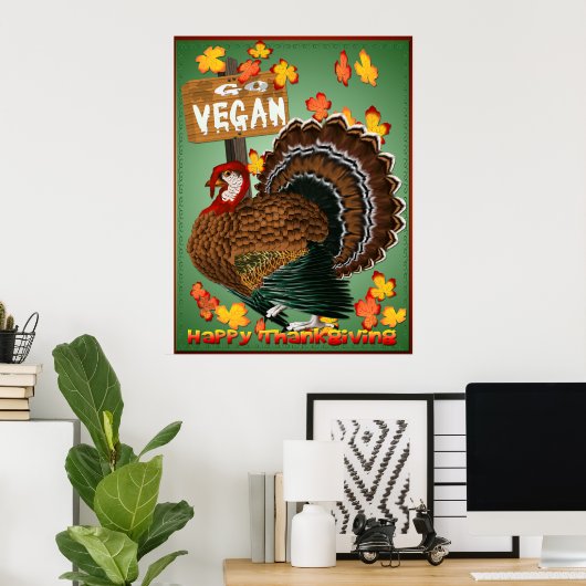Go Vegan-Thanksgiving Poster (Thuiskantoor)