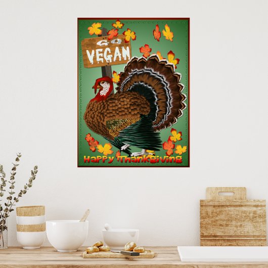 Go Vegan-Thanksgiving Poster (Keuken)