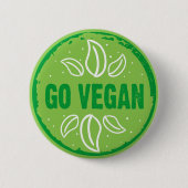 Go Vegan, vegan, veggie, vegetariër, Ronde Button 5,7 Cm (Voorkant)