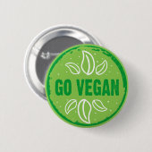 Go Vegan, vegan, veggie, vegetariër, Ronde Button 5,7 Cm (Voorkant /achterkant)