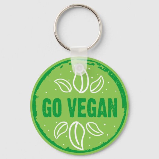 Go Vegan, vegan, veggie, vegetariër, Sleutelhanger (Voorkant)