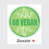 Go Vegan, vegan, veggie, vegetariër, Sticker (Vel)