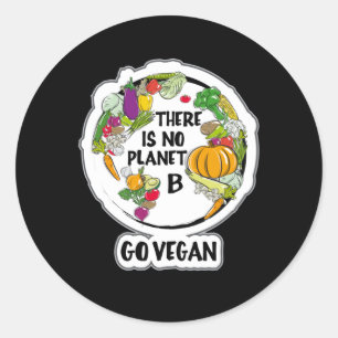 Go Vegan Vegetarian Veggie Veganism Food Gift Idea Ronde Sticker