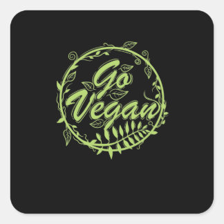 Go Vegan Vierkante Sticker