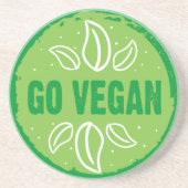 Go Vegan Zandsteen Onderzetter (Voorkant)