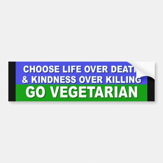 Go Vegetarian Bumpersticker (Voorkant)