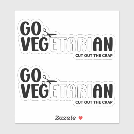Go Vegetarian, Vegan Activism Sticker (Vel)