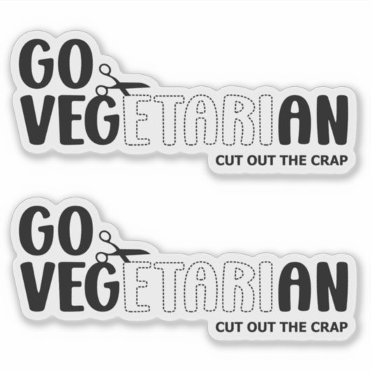 Go Vegetarian, Vegan Activism Sticker (Voorkant)