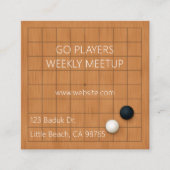 Go Weiqi Baduk Group Lichtbruin Vierkant Vierkante Visitekaartje (Voorkant)