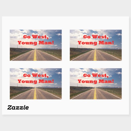 Go West, Young Man Rechthoekige Sticker (Vel)