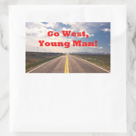 Go West, Young Man Rechthoekige Sticker (Tas)