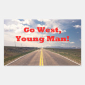 Go West, Young Man Rechthoekige Sticker (Voorkant)