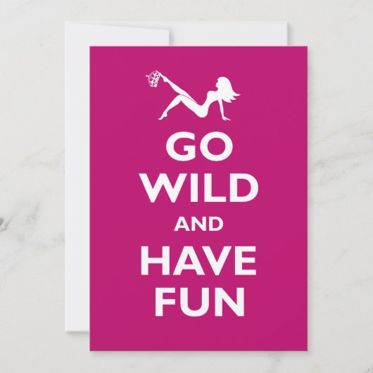 Go Wild Bachelorette Party Invitations Kaart (Voorkant)