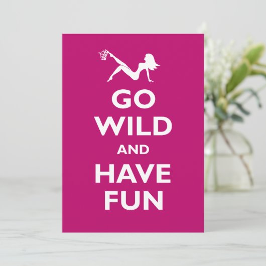 Go Wild Bachelorette Party Invitations Kaart (Staand voorkant)