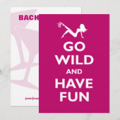 Go Wild Bachelorette Party Invitations Kaart (Voorkant / Achterkant)