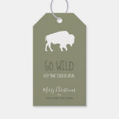 Go Wild Buffalo Adventures Patroon Wit ID602 Cadeaulabel (Voorkant)