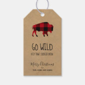 Go Wild Buffalo Zwart en Rood Plaid/Kraft ID602 Cadeaulabel (Voorkant)