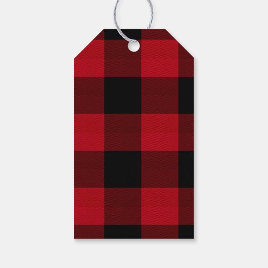 Go Wild Buffalo Zwart en Rood Plaid/Kraft ID602 Cadeaulabel (Achterkant)