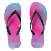 GO WILD - Roze Blauwe Verf Waterverf Splatter Teenslippers (Voetbed)