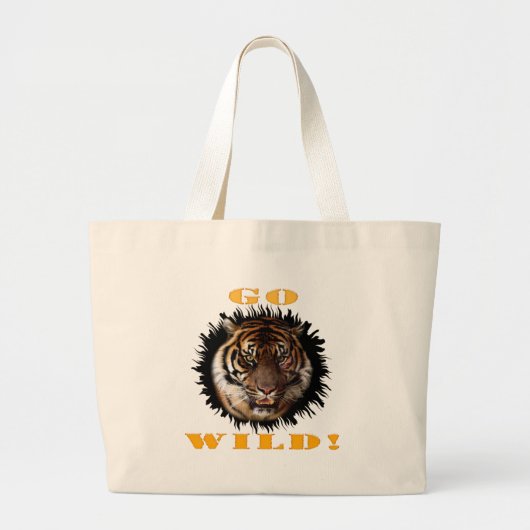 Go Wild Tiger Grote Tote Bag (Voorkant)