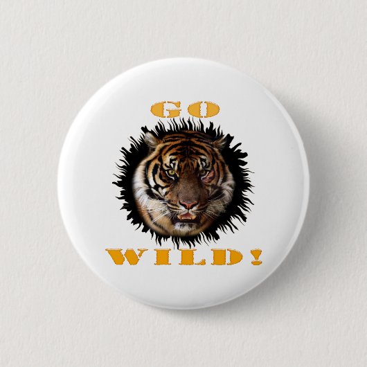 Go Wild Tiger Ronde Button 5,7 Cm (Voorkant)