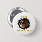 Go Wild Tiger Ronde Button 5,7 Cm (Voorkant /achterkant)