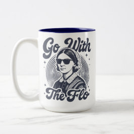 Go With The Flo Florence Nightingale Retro Nurse Tweekleurige Koffiemok