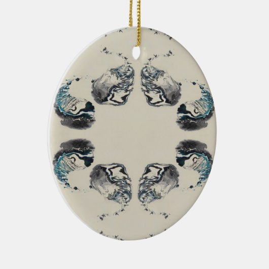 Go With the Flow - Acrylic Pouring Keramisch Ornament (Rechts)