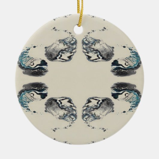 Go With the Flow - Acrylic Pouring Keramisch Ornament (Voorkant)