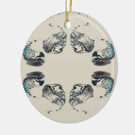 Go With the Flow - Acrylic Pouring Keramisch Ornament (Links)