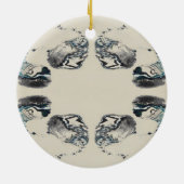 Go With the Flow - Acrylic Pouring Keramisch Ornament (Achterkant)