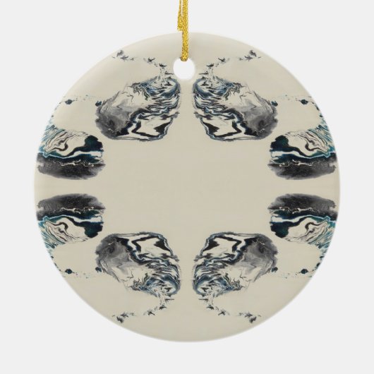 Go With the Flow - Acrylic Pouring Keramisch Ornament (Achterkant)