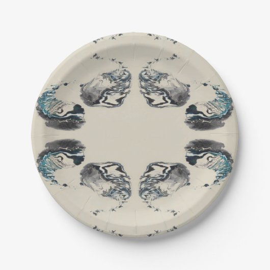 Go With the Flow - Acrylic Pouring Papieren Bordje (Voorkant)