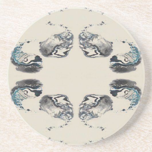 Go With the Flow - Acrylic Pouring Zandsteen Onderzetter (Voorkant)