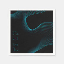 "Go with the Flow" Moderne zwarte en blauwe Wavy-l
