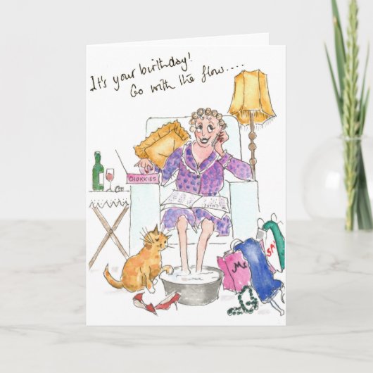 'Go with the Flow' verjaardagskaart Kaart (Voorkant)