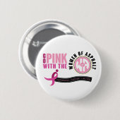 "Go with the Pink" Cirkelpin Ronde Button 5,7 Cm (Voorkant /achterkant)
